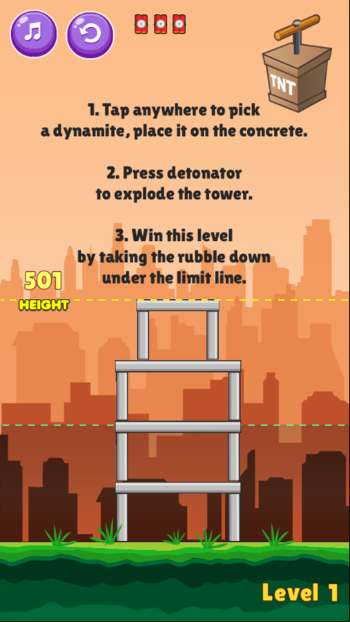 Tower Boom 2 Game How To Play Screenshot.
