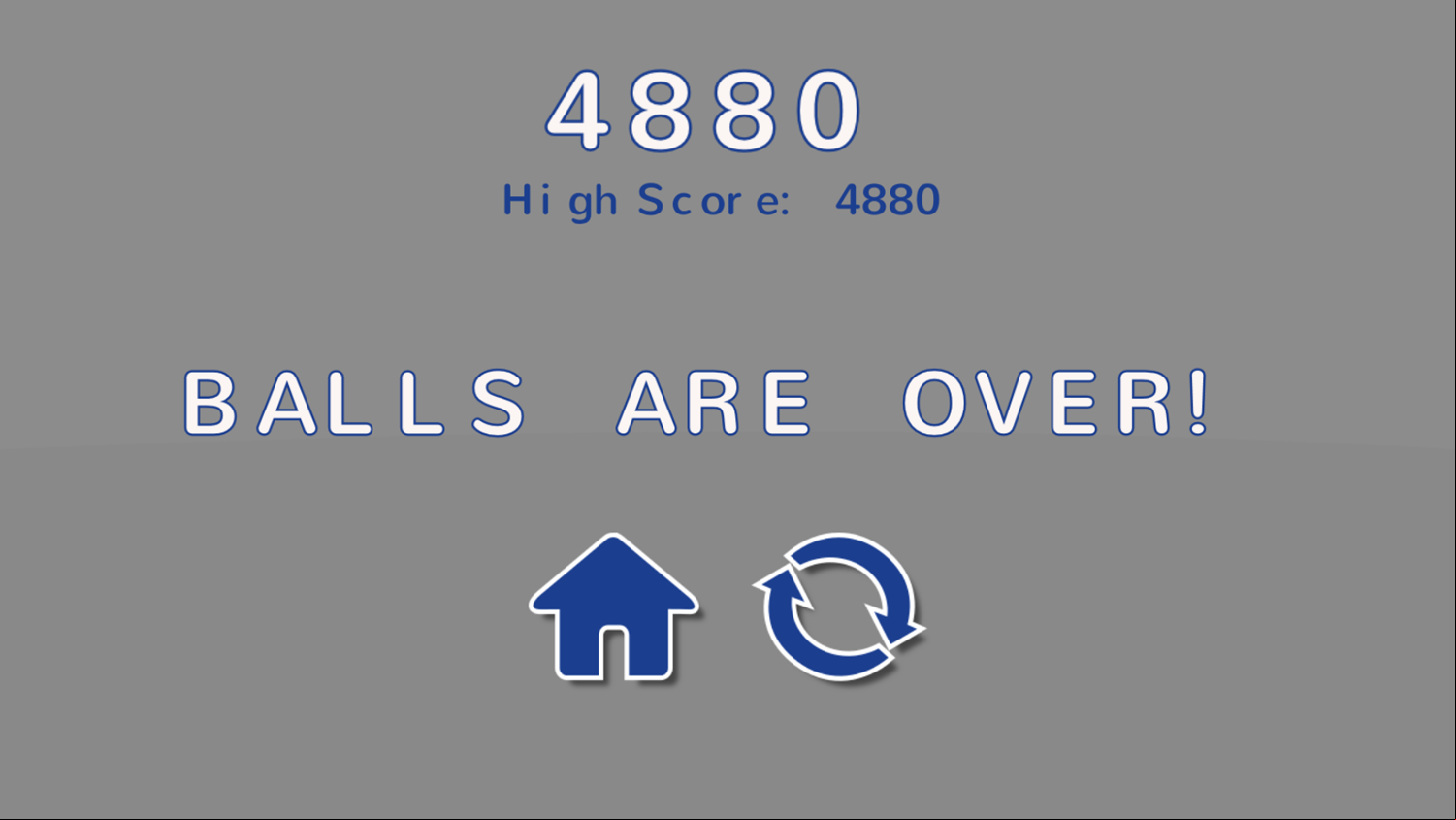 Treze Basket Game Over Screenshot.