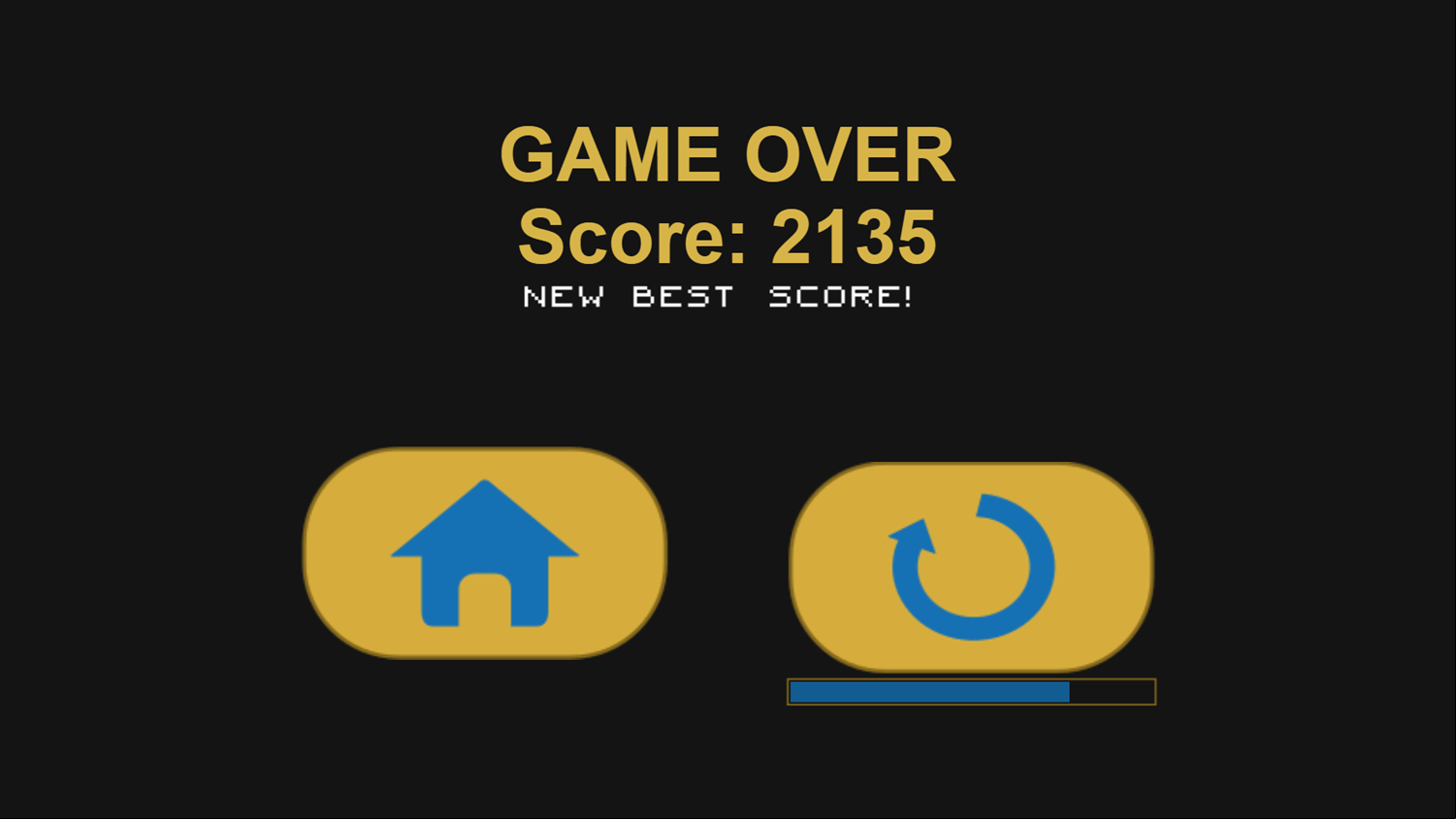 Treze SNWboard Game Over Screenshot.