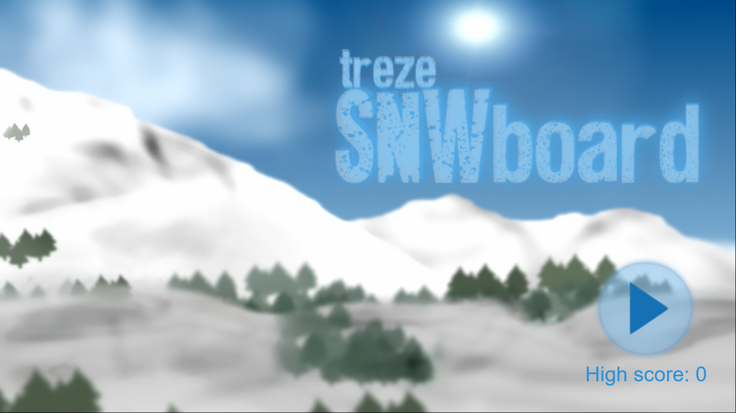 Treze SNWboard Game Welcome Screen Screenshot.