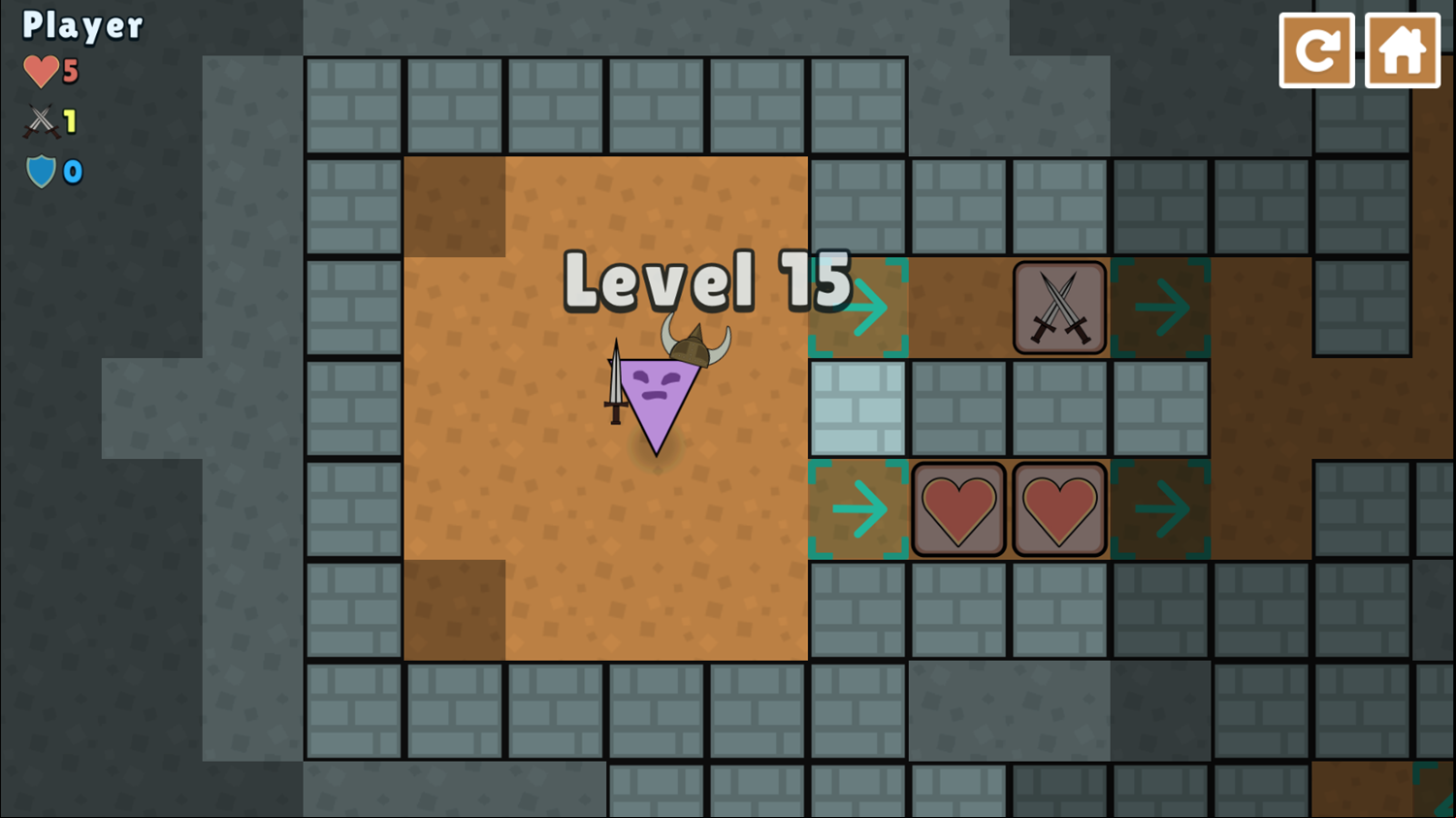 Triangle Tactics Game Level With Direction Arrows Screenshot.