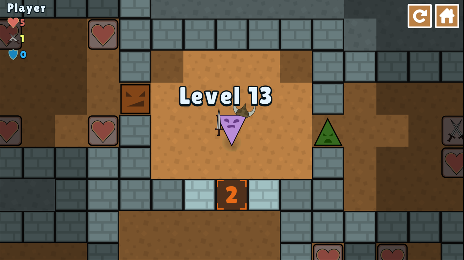 Triangle Tactics Game Level With Number Gates Screenshot.