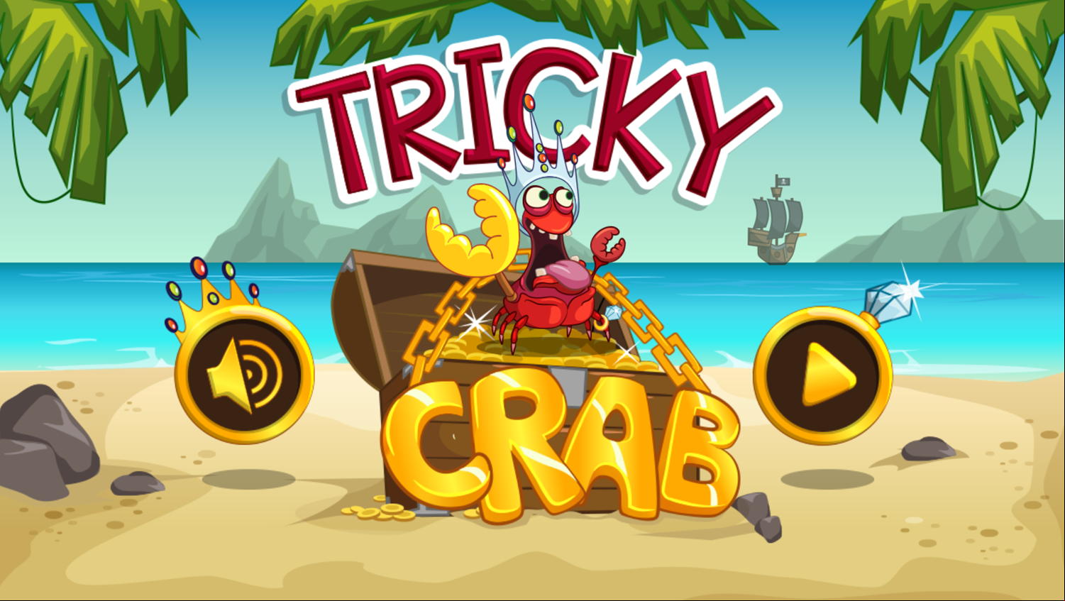 Tricky Crab Game Welcome Screen Screenshot.