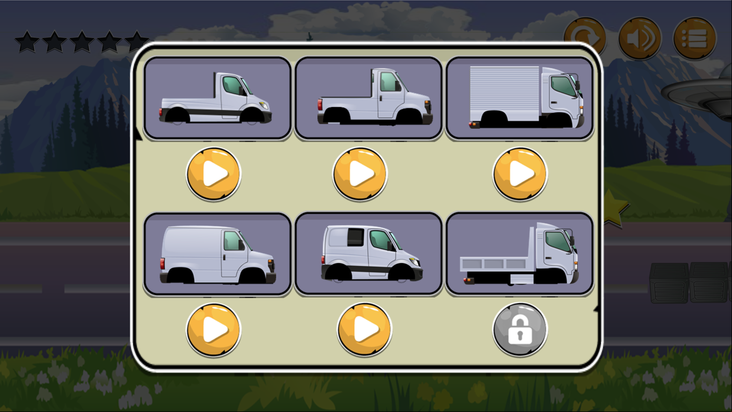 Truck Transport Simulator Game Truck Select Screenshot.