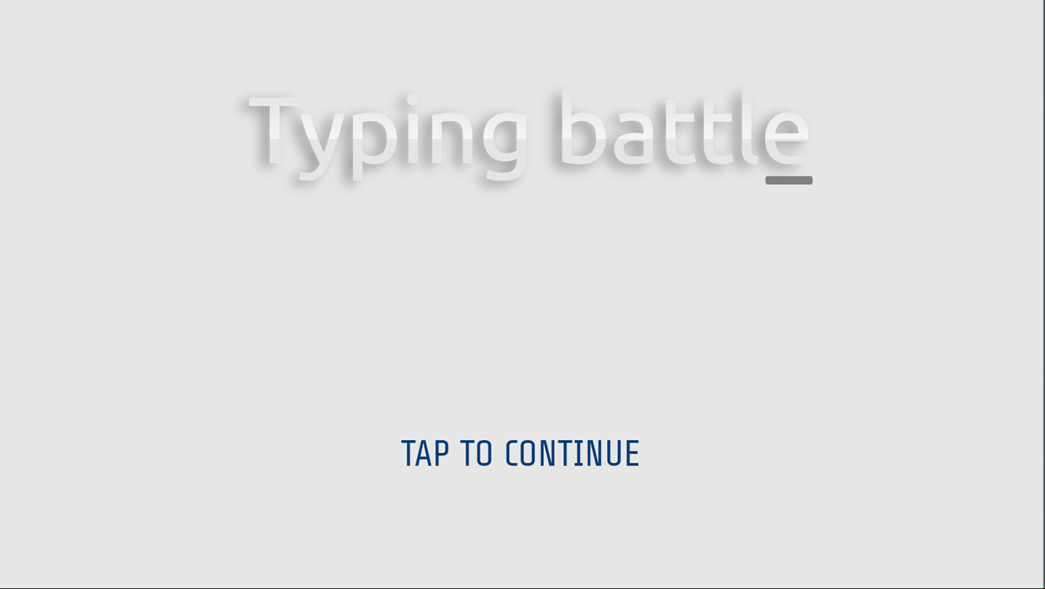 Typing Battle Game Welcome Screen Screenshot.