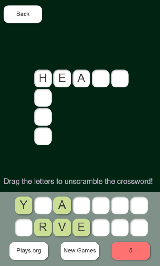 Unscramble Extreme Words Puzzle Game Level Start Screenshot.