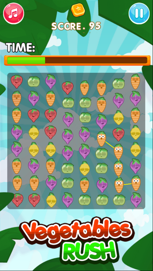 Vegetables Rush Game Level Play Screenshot.