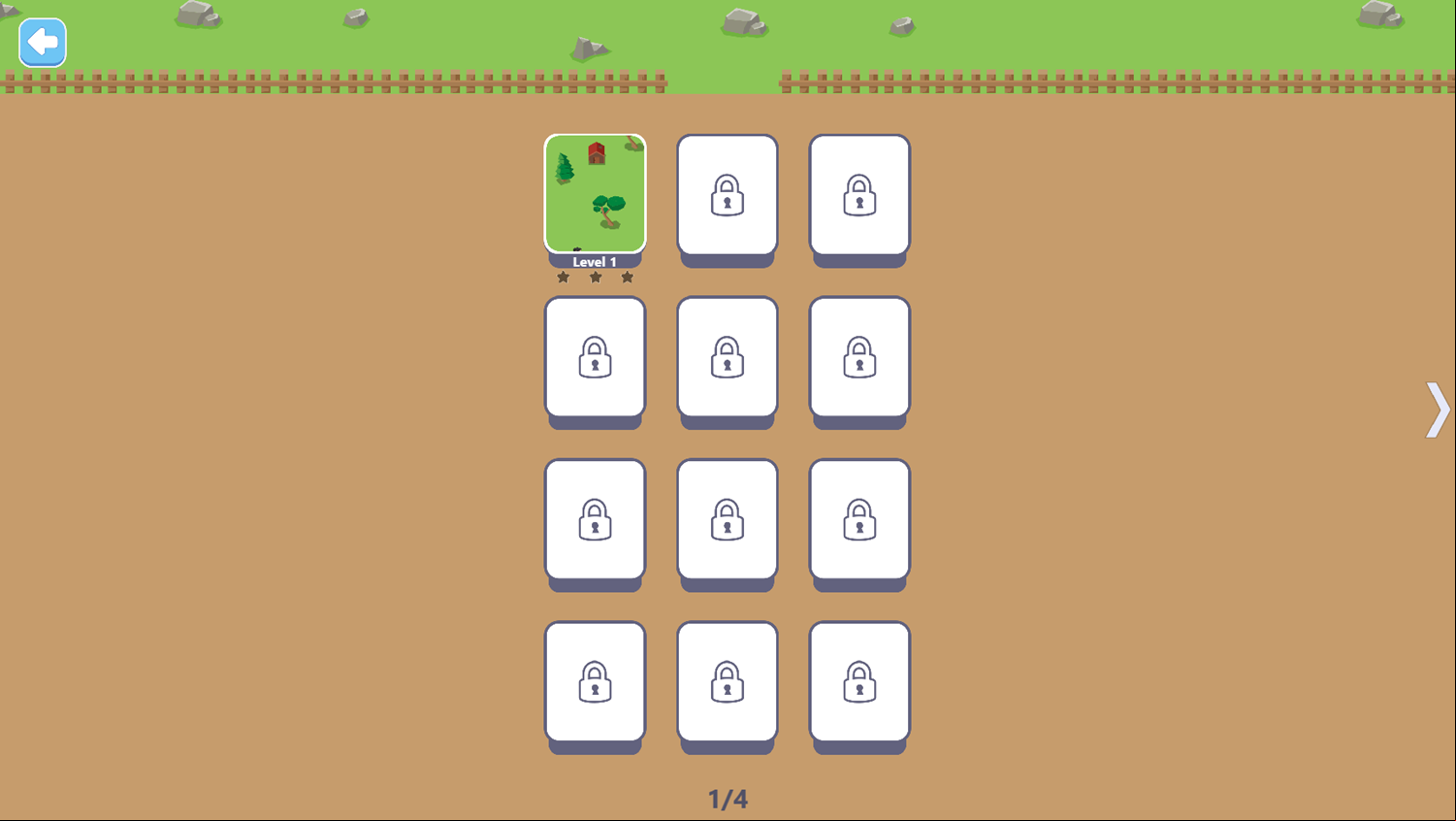 Way to Home Game Level Select Screenshot.