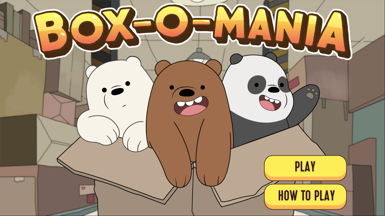 We Bare Bears Box O Mania Welcome Screen Screenshot.