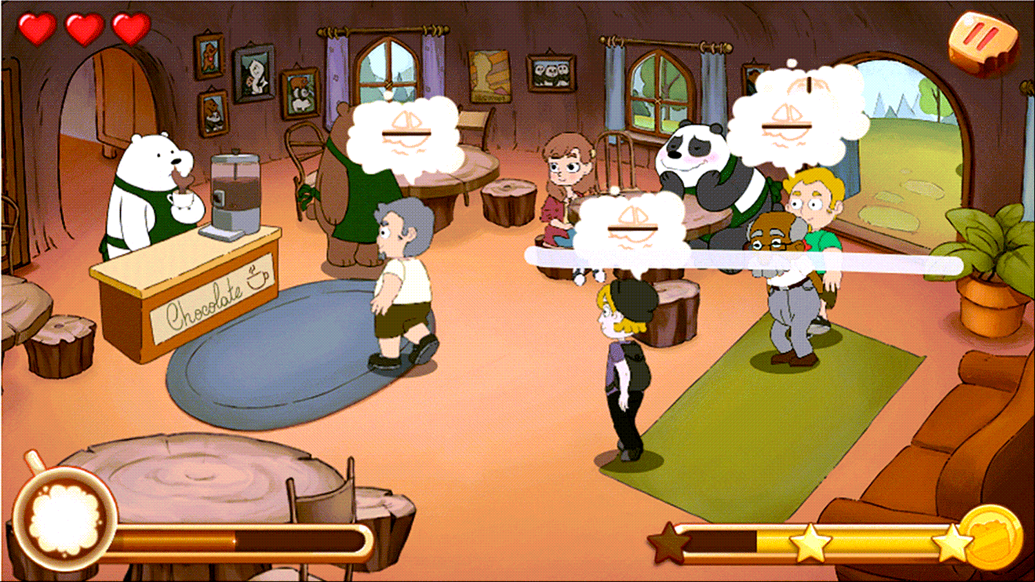 We Bare Bears Chocolate Artist Game Screenshot.