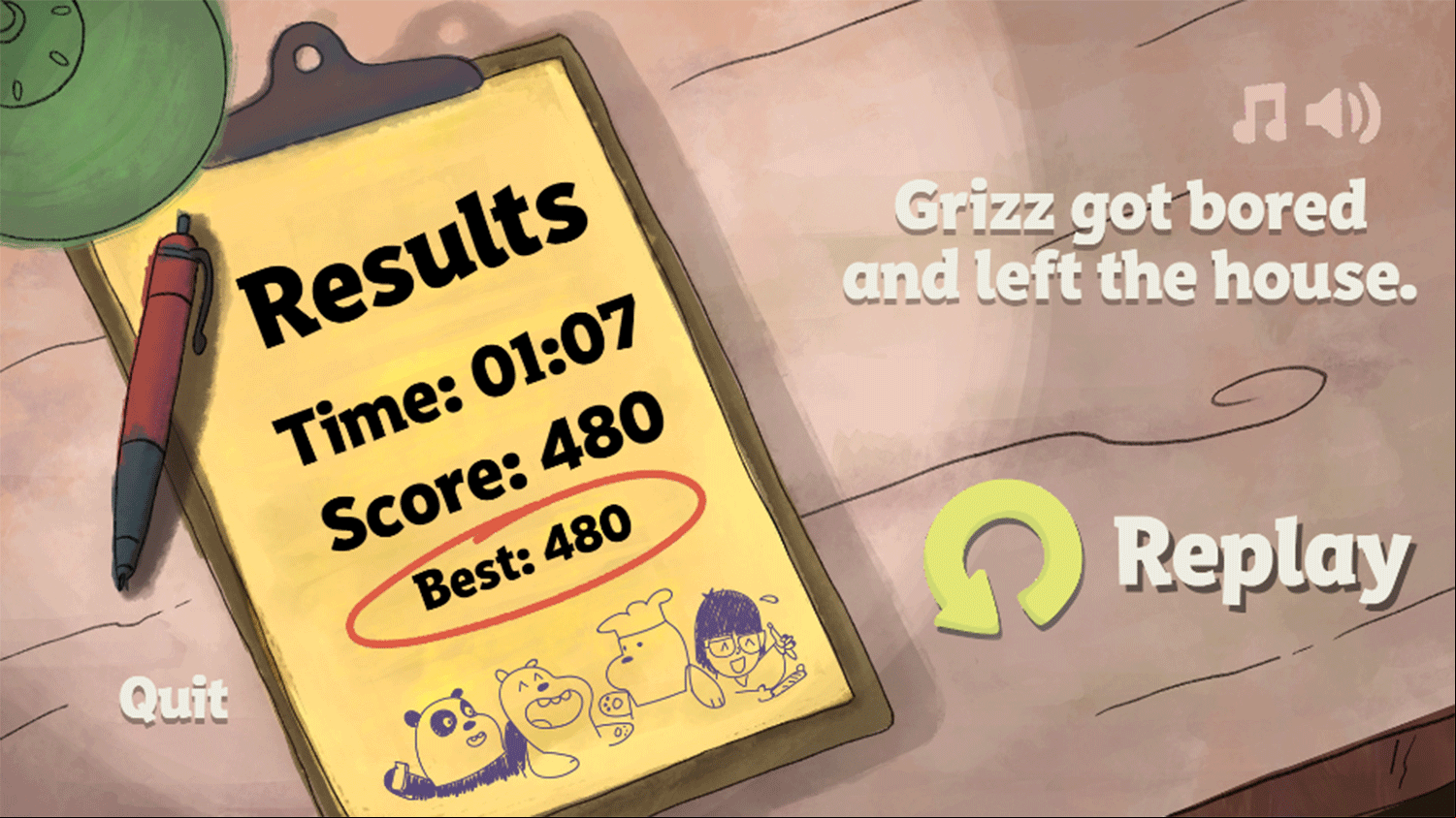 We Bare Bears Fun Raiser Result Screenshots.