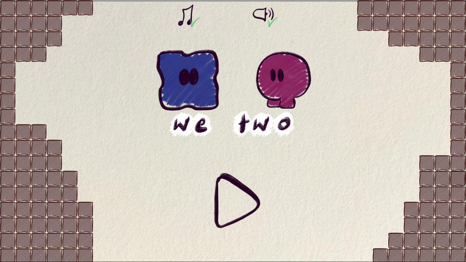 We Two Game Welcome Screen Screenshot.
