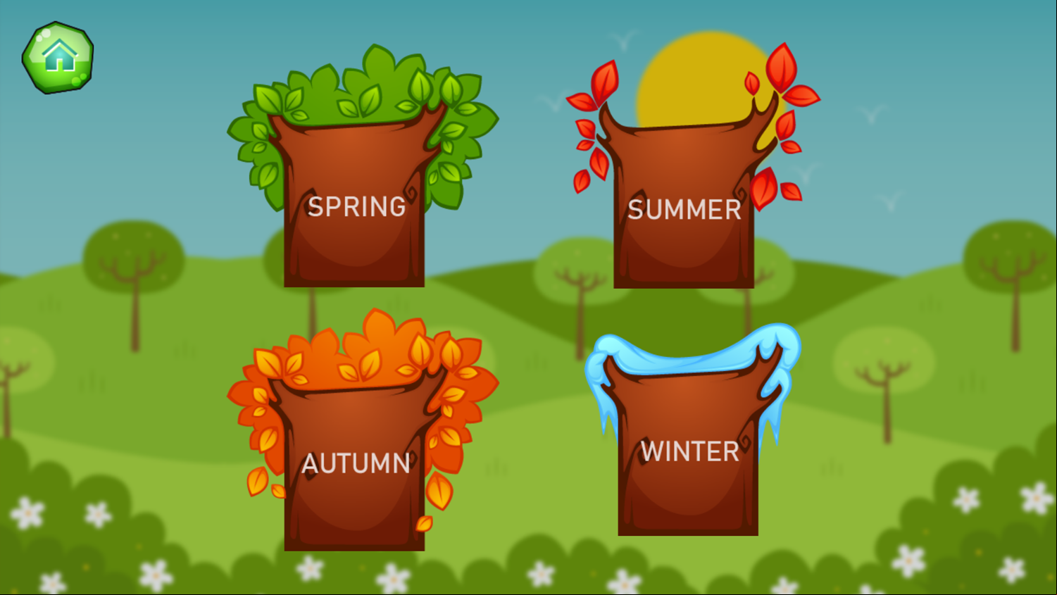 Weather Seasons Game Welcome Screen Screenshot.