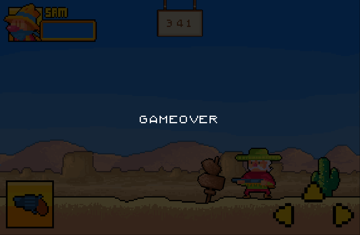 Western Wars Game Over Screenshot.