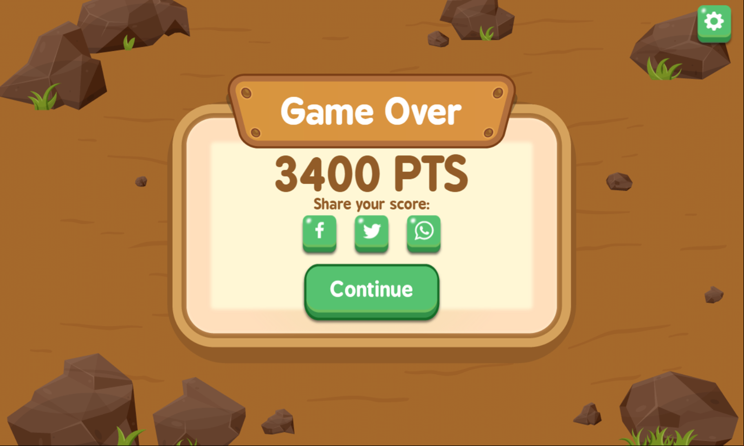 Whack-A-Mole Game Over Screenshot.