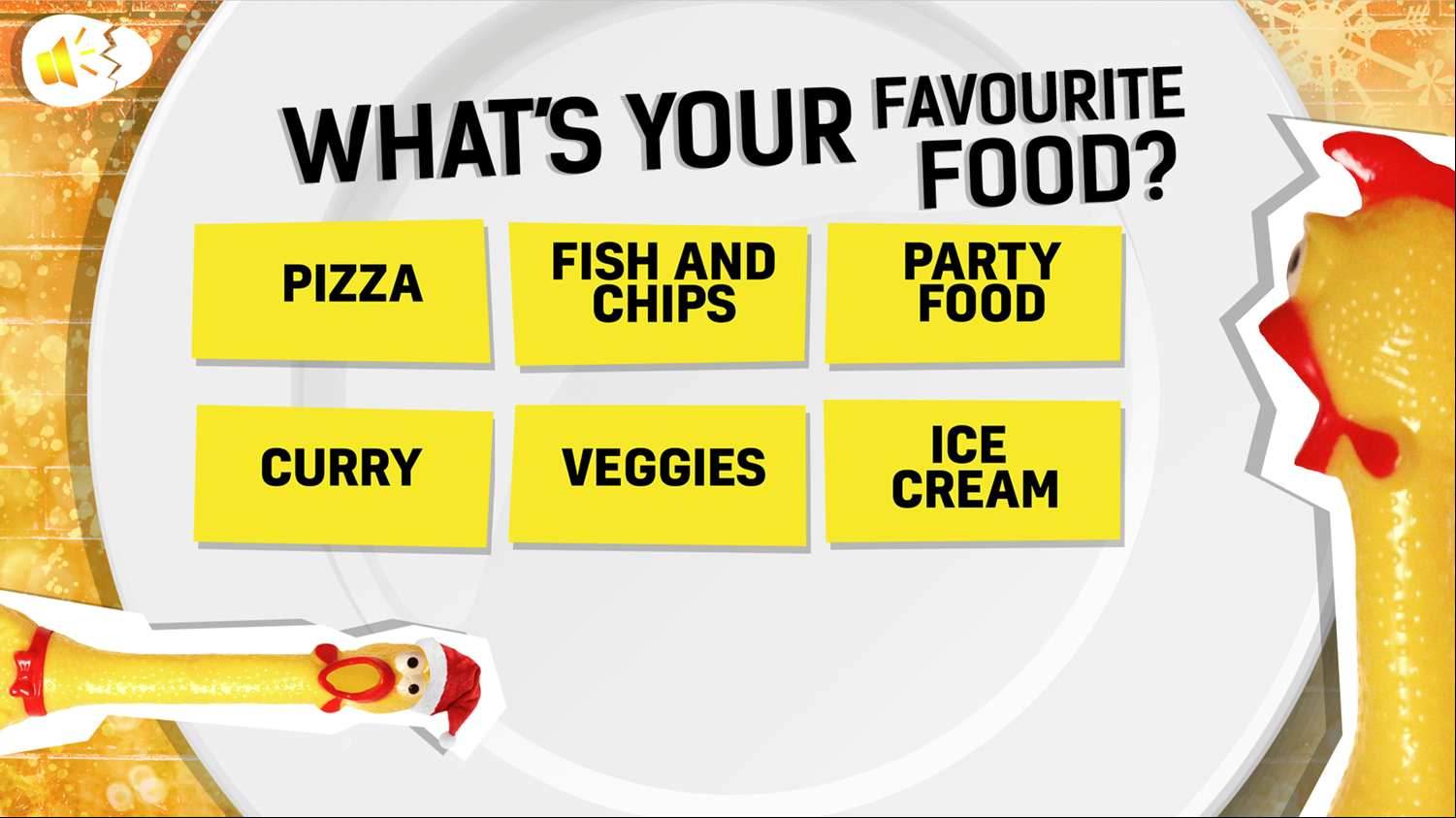 What's Your Chicken Name Game Favorite Food Question Screen Screenshot.