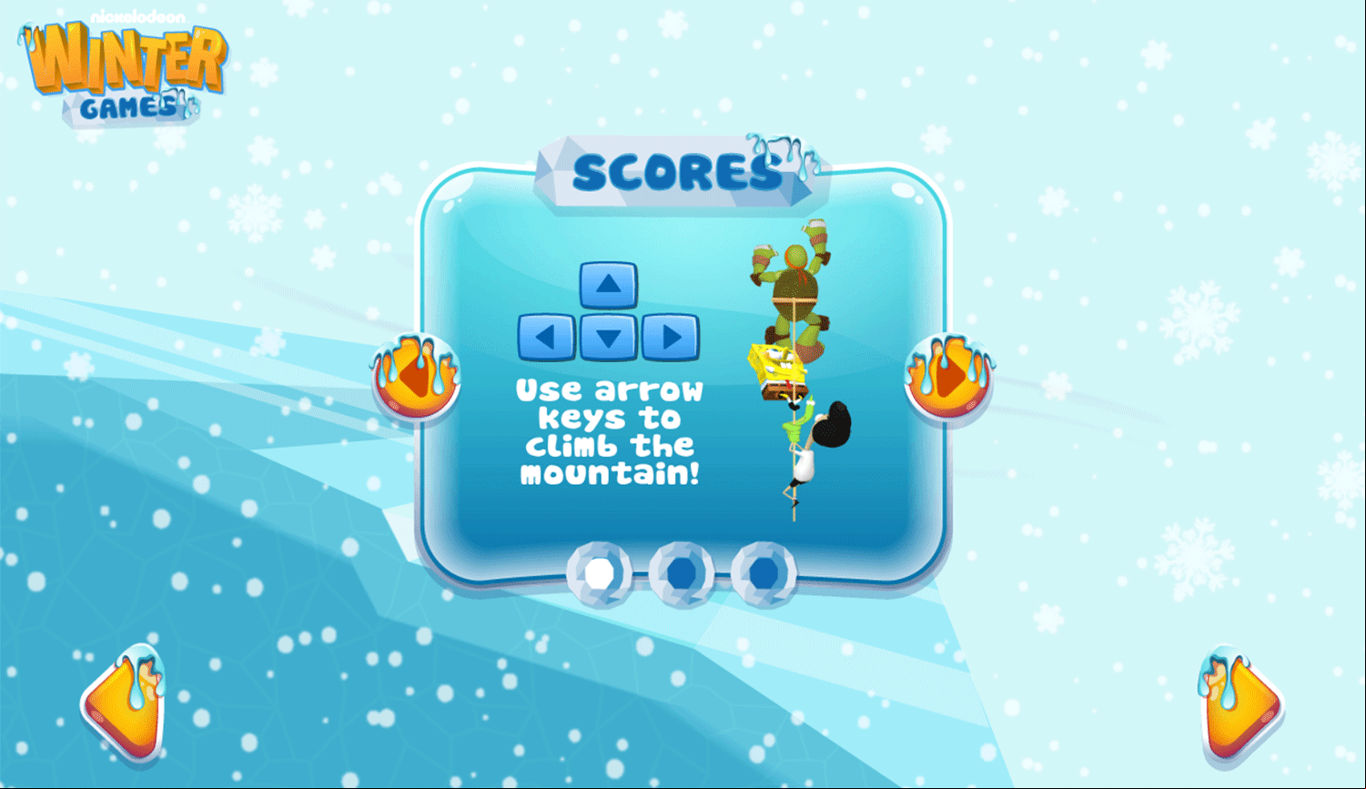 Winter Games Cliff Hang Up How To Play Screenshot.