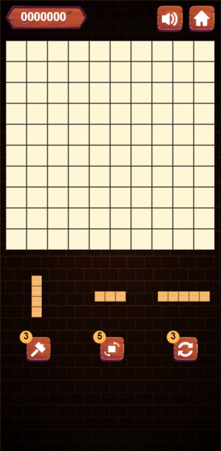 Wood Block Merge Game Start Screenshot.