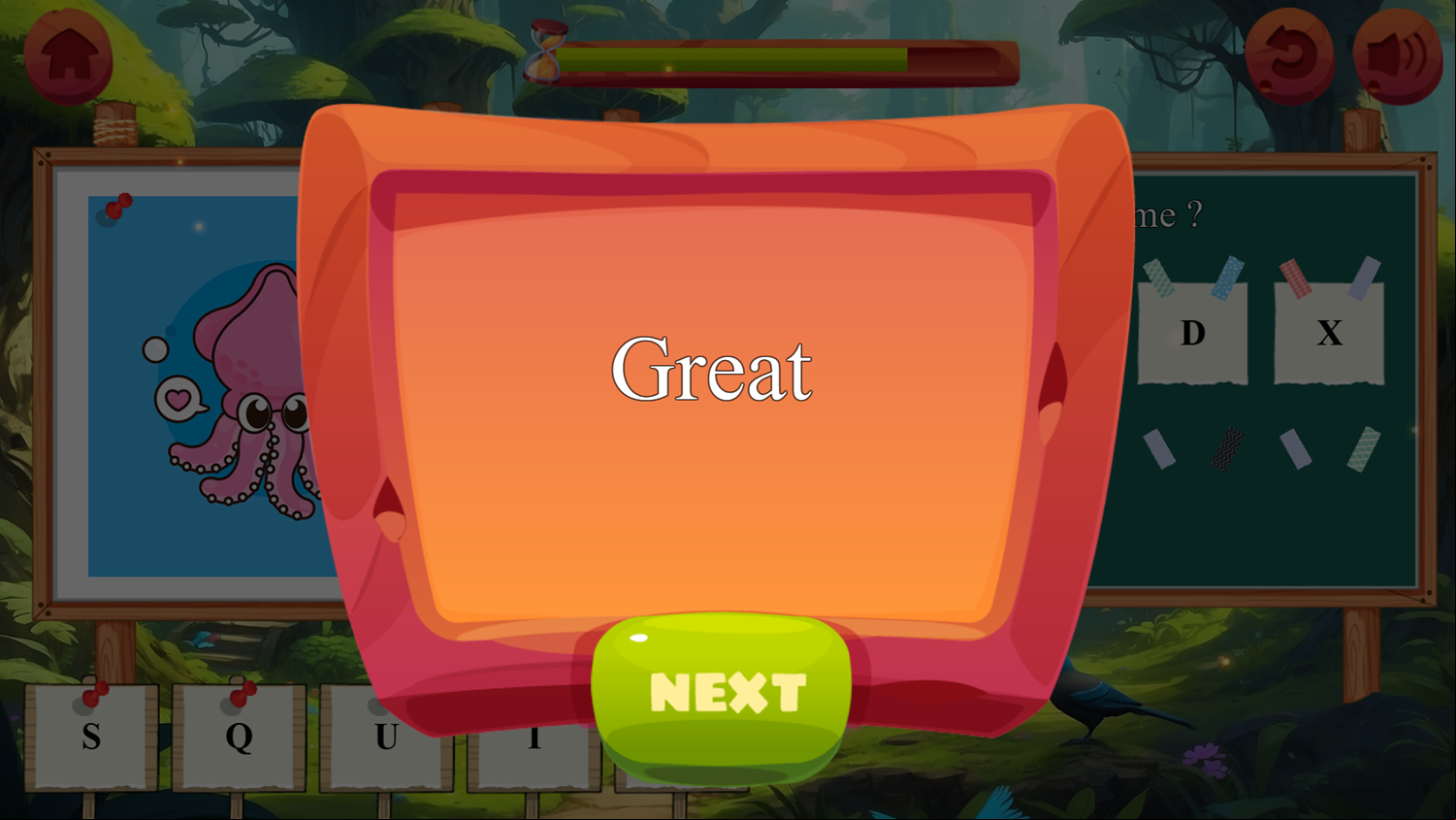 Word Matching Game Level Complete Screenshot.