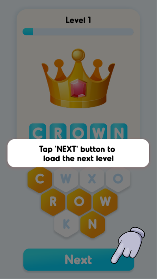 Word Quest Game Instructions Screenshot.