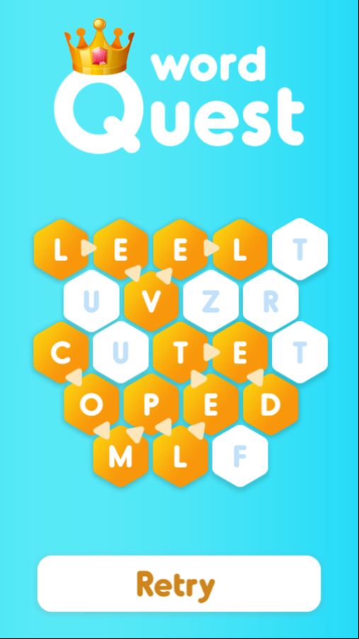 Word Quest Game Level Completed Screenshot.