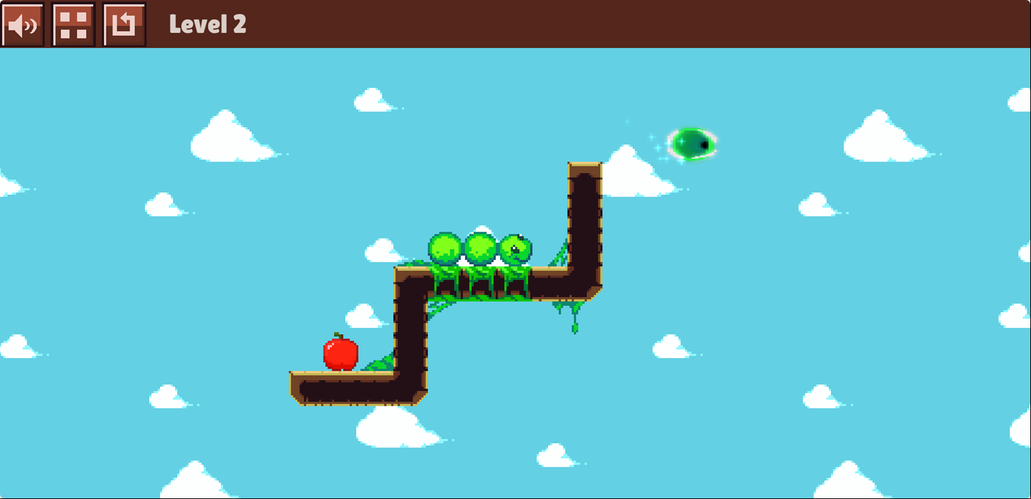Worm Hole Game Level With an Apple Screenshot.