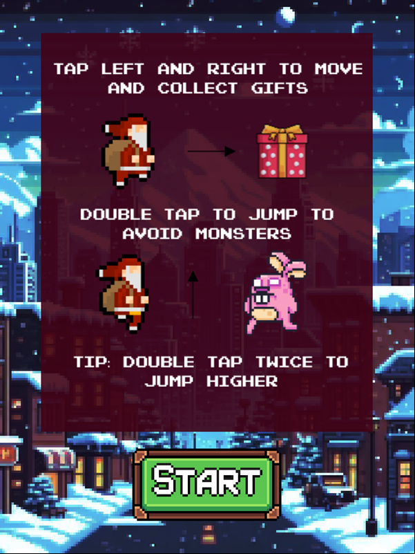 Xmas Catch Game How To Play Screenshot.