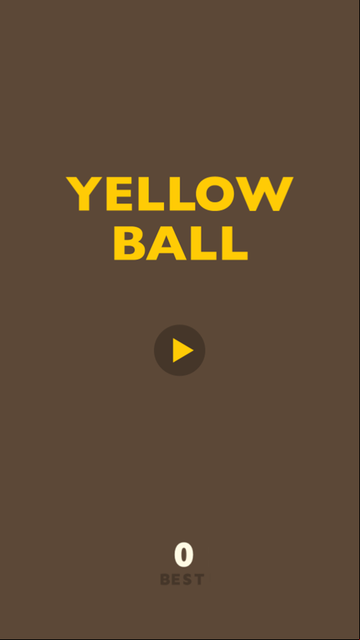 Yellow Ball Game Welcome Screen Screenshot.