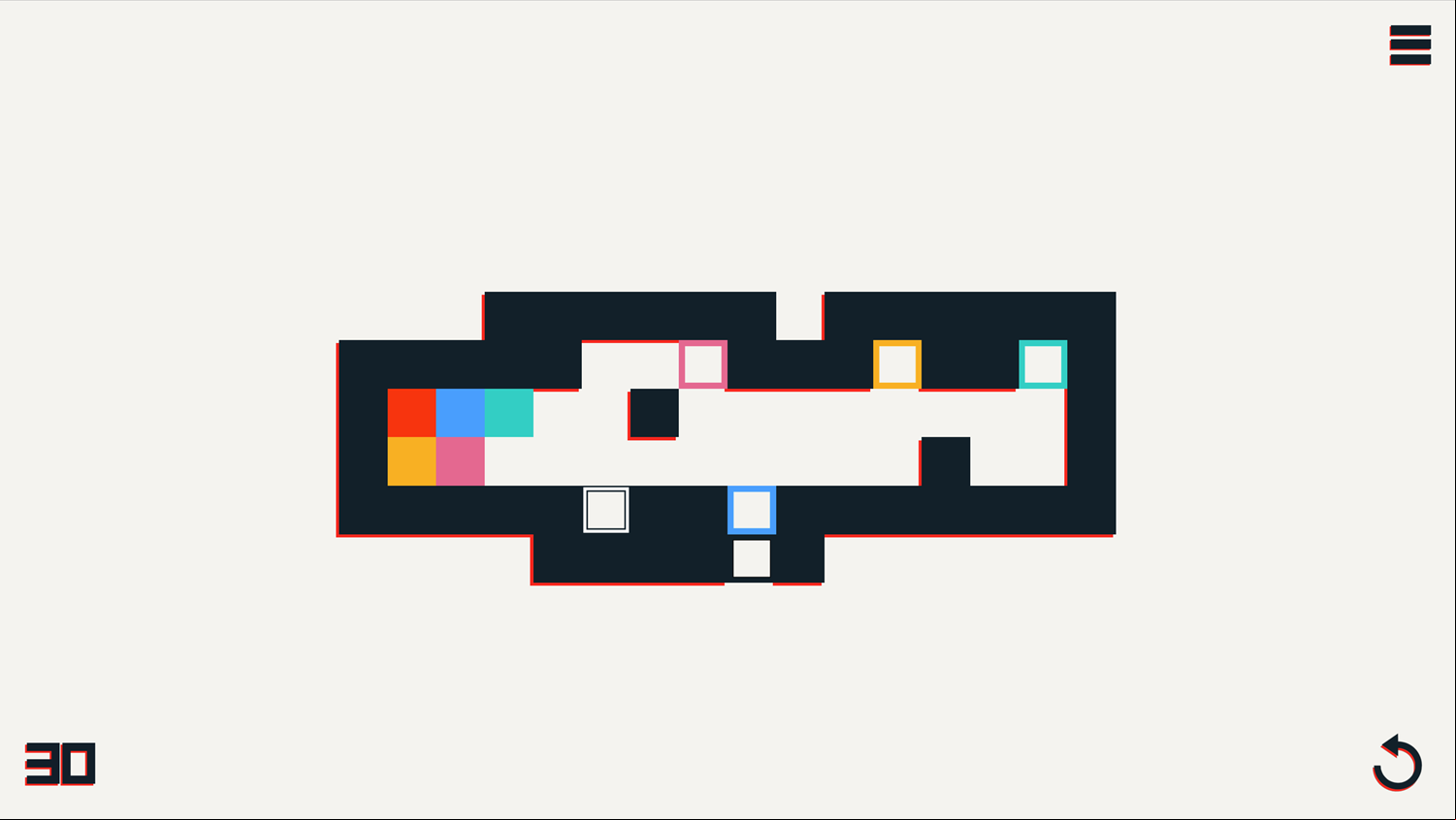 Zero Squares Game Final Level Screenshot.