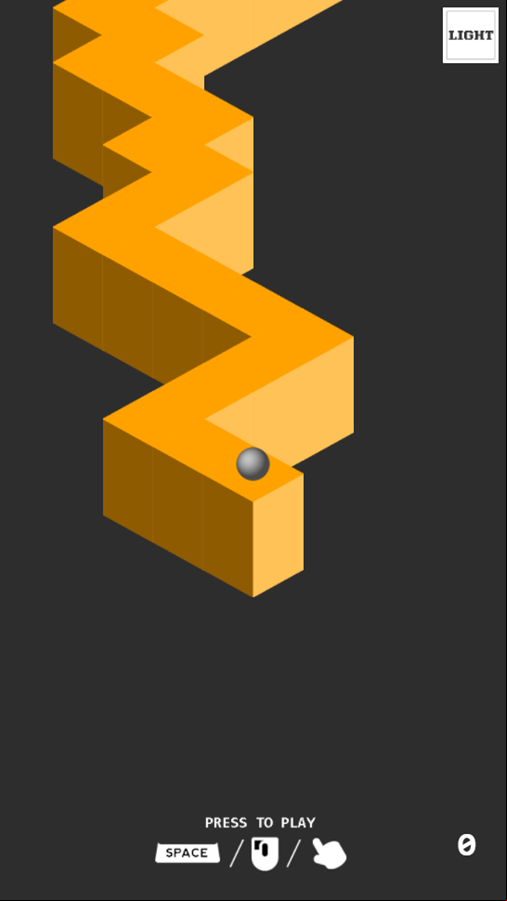 Zig Zag Game Start Screenshot.
